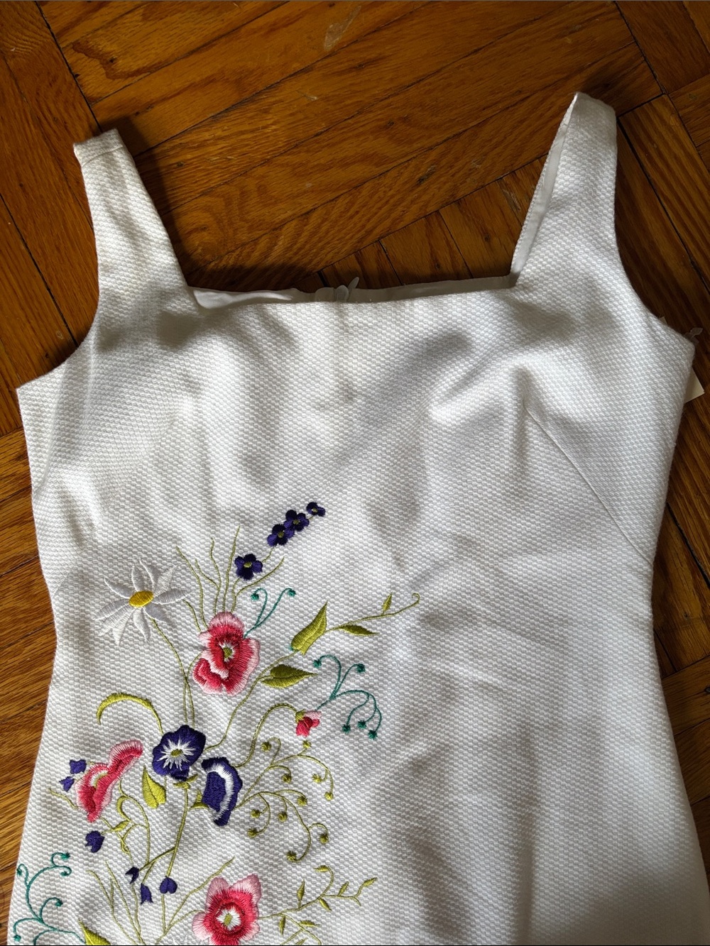 Laundry By Shelli Segal White Embroidered Floral Mini Dress - Picture 3 of 8